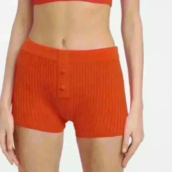 Live The Process Ribbed knit orange‎ shorts women's XS petite - Picture 2 of 8